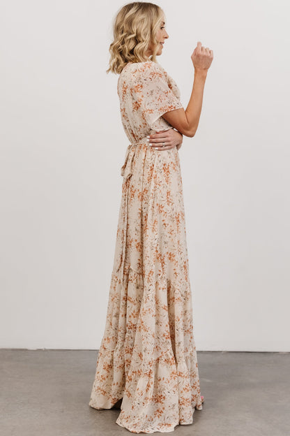 Katherine Maxi Dress | Cream + Rust Floral - Baltic Born