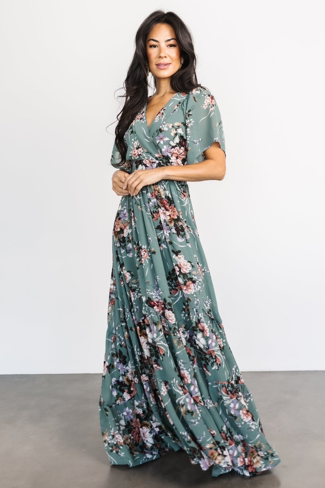 Katherine Maxi Dress | Dusty Green Floral - Baltic Born