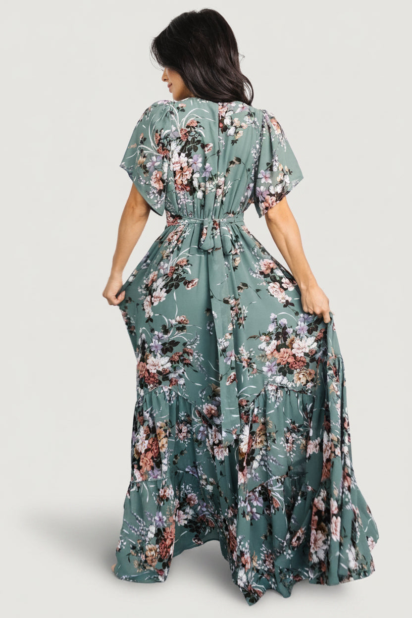 Katherine Maxi Dress Dusty Green Floral | Baltic Born L Katherine Maxi Dress Dusty Green Floral | Baltic Born L