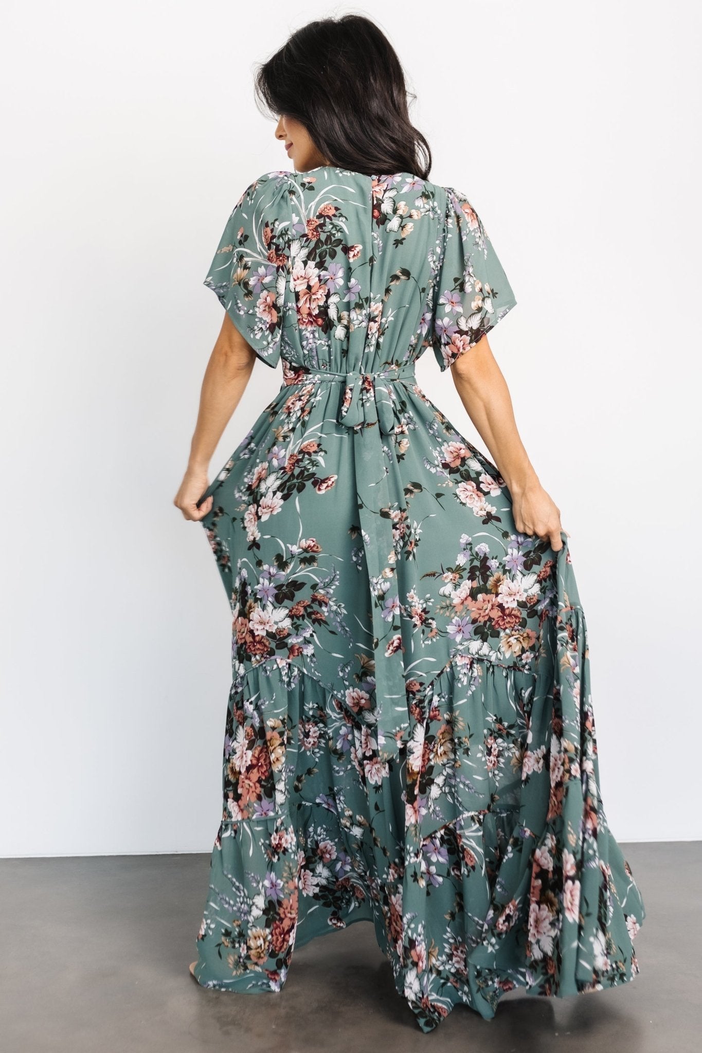 Katherine Maxi Dress | Dusty Green Floral - Baltic Born