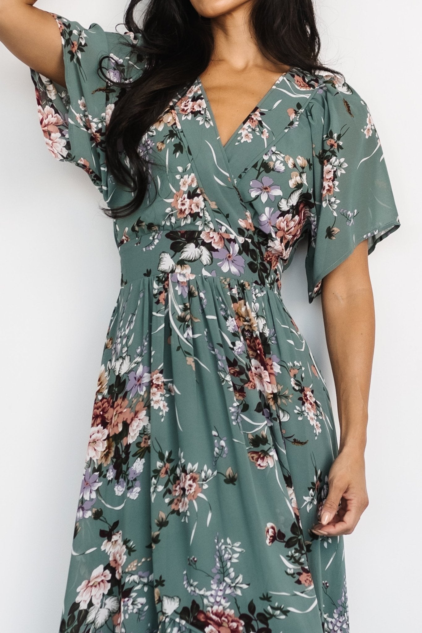 Katherine Maxi Dress | Dusty Green Floral - Baltic Born