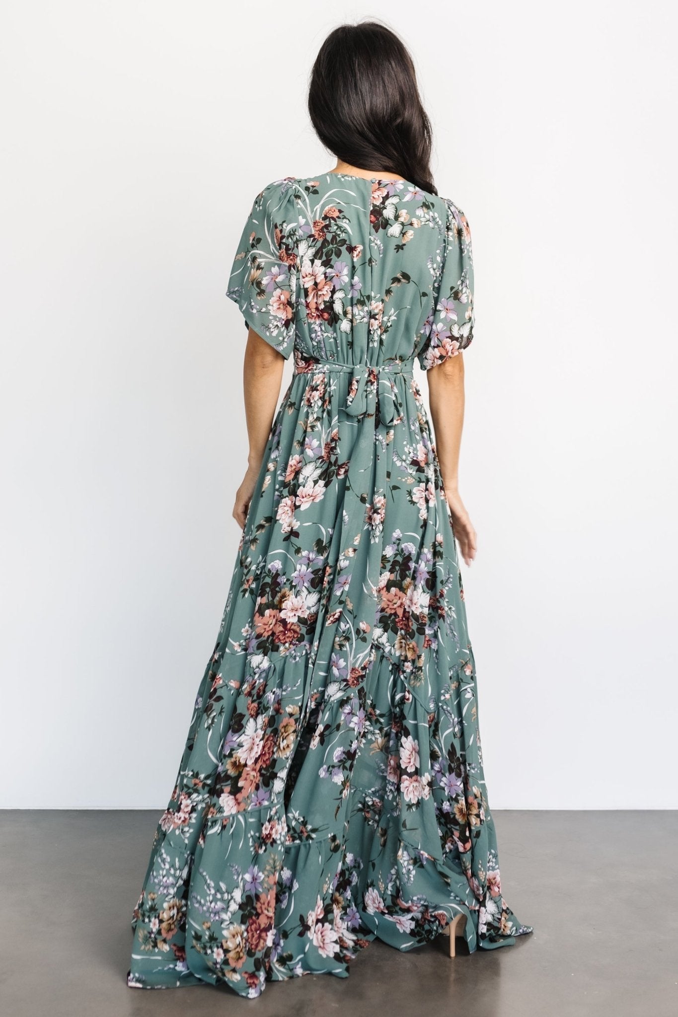 Katherine Maxi Dress | Dusty Green Floral - Baltic Born