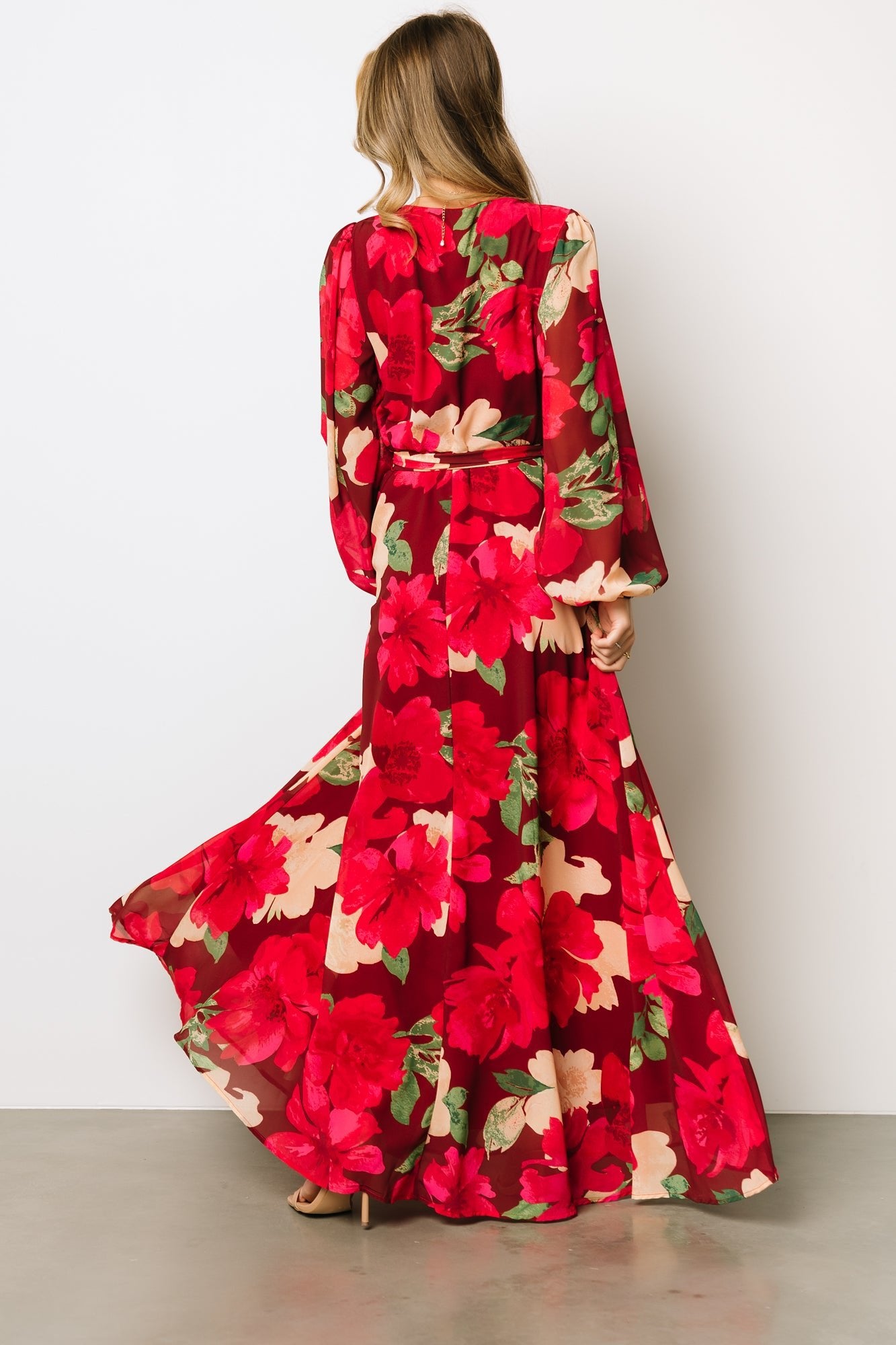 Katinka Wrap Maxi Dress - Burgundy Floral | Baltic Born L Katinka Wrap Maxi Dress - Burgundy Floral | Baltic Born L