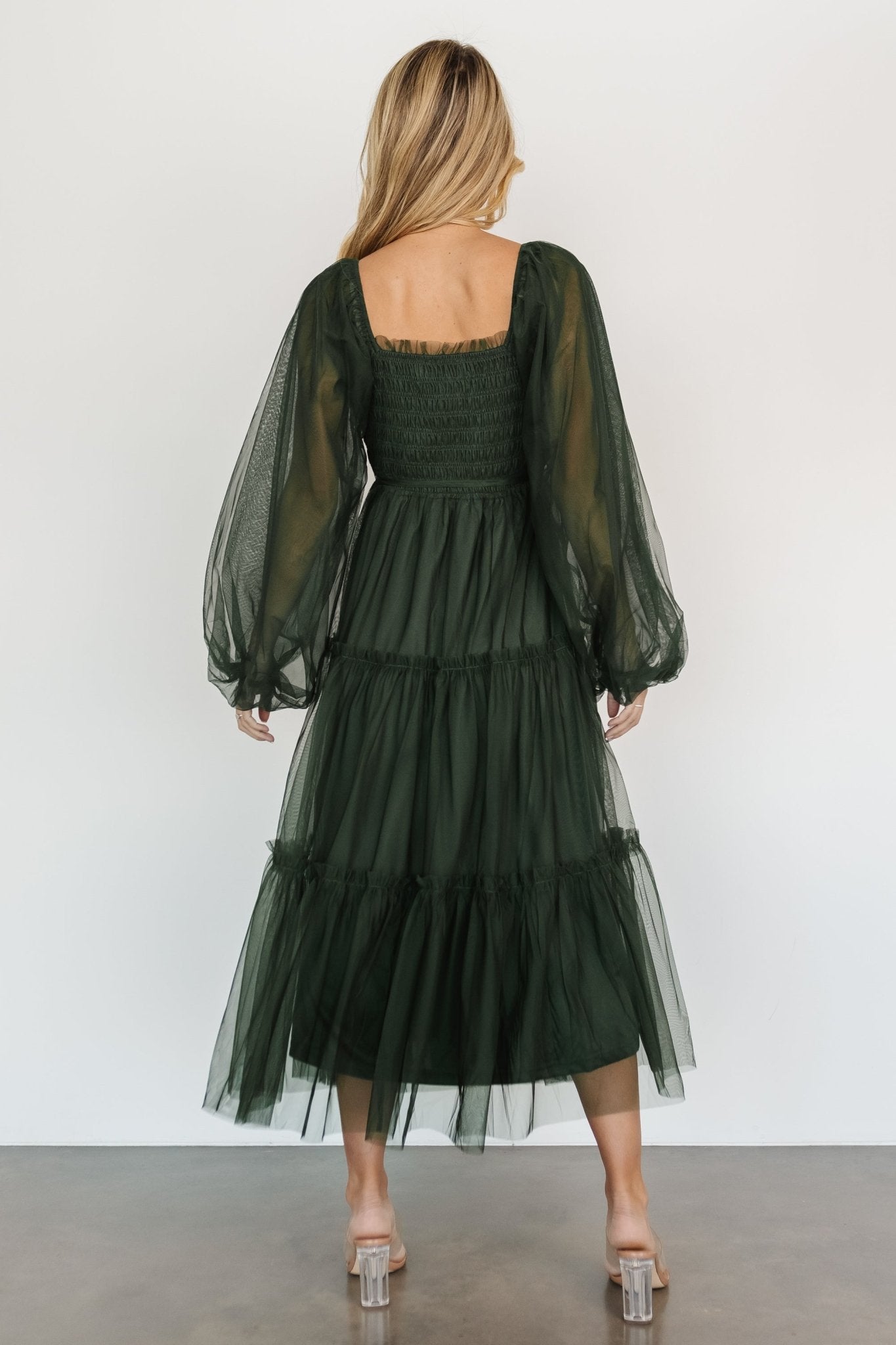 Katrina Tulle Maxi Dress | Dark Green - Baltic Born