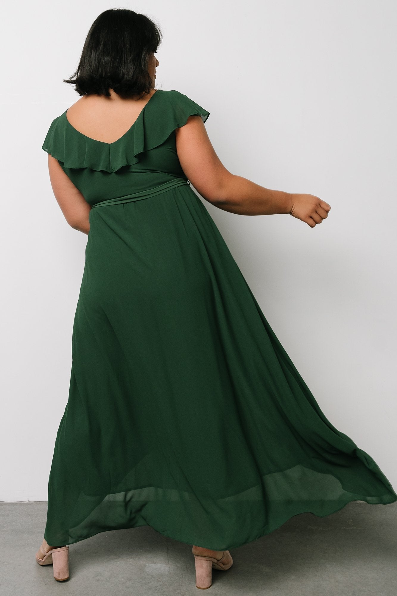 Katya Ruffle Maxi Dress | Evergreen - Baltic Born