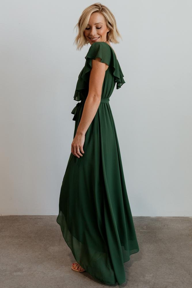 Katya Ruffle Maxi Dress | Evergreen - Baltic Born