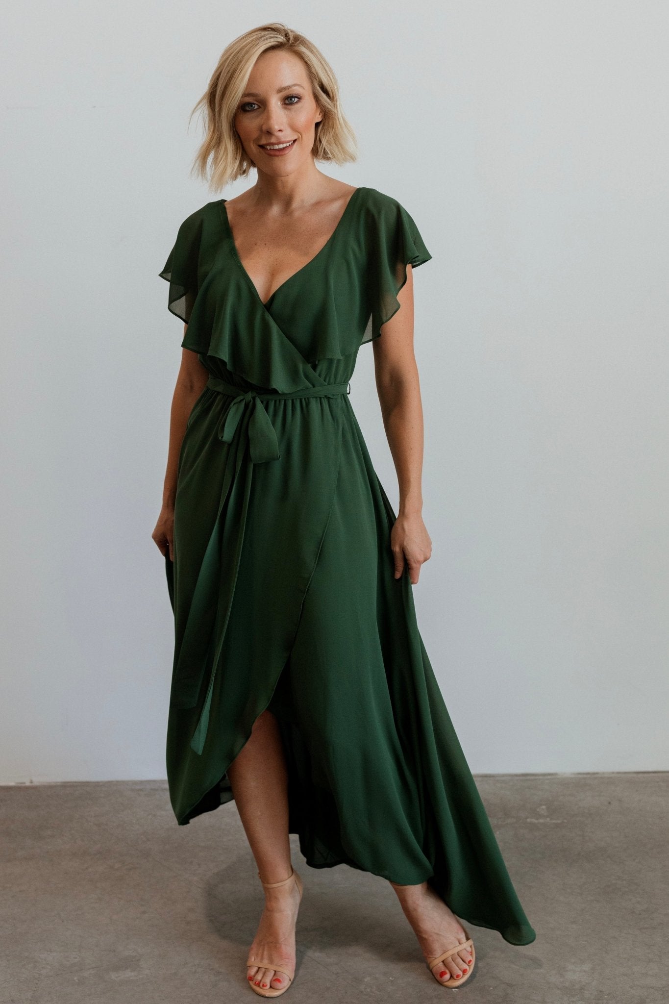 Katya Ruffle Maxi Dress | Evergreen - Baltic Born