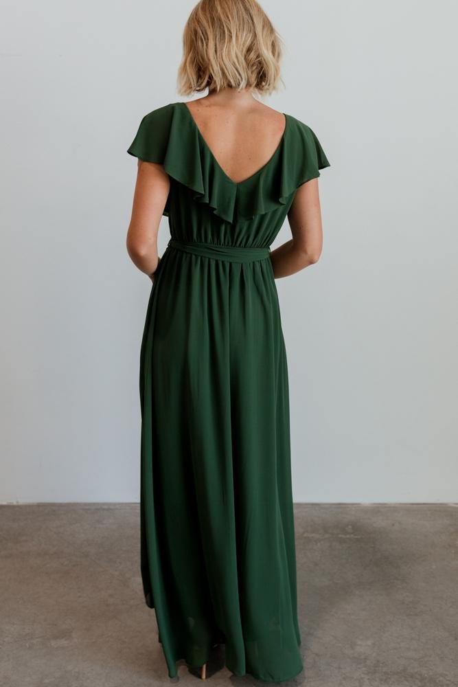 Katya Ruffle Maxi Dress | Evergreen - Baltic Born