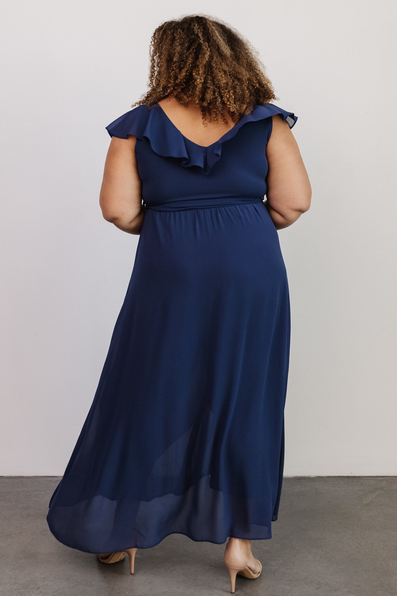 Katya Ruffle Maxi Dress | Navy - Baltic Born