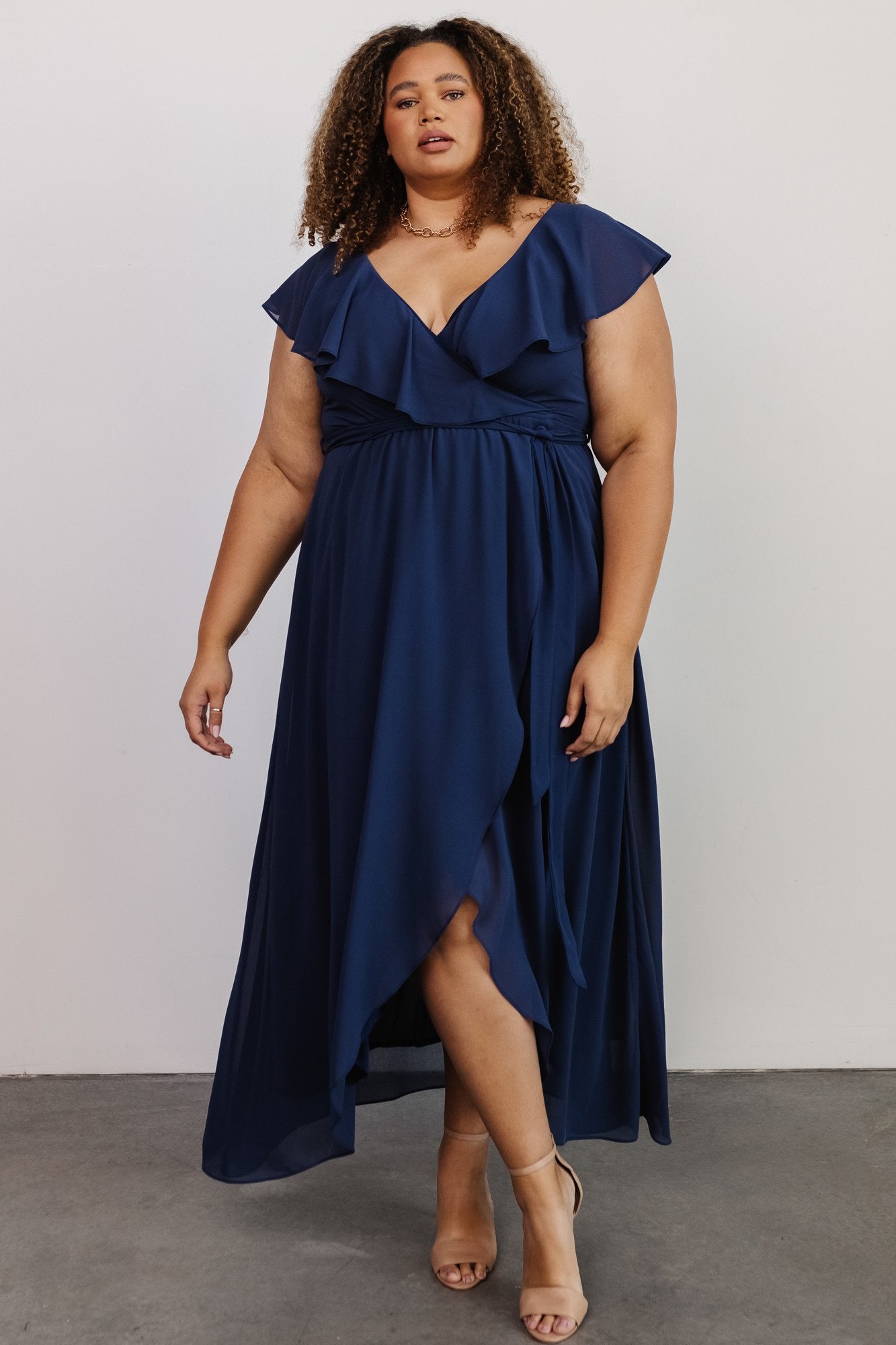 Katya Ruffle Maxi Dress | Navy - Baltic Born