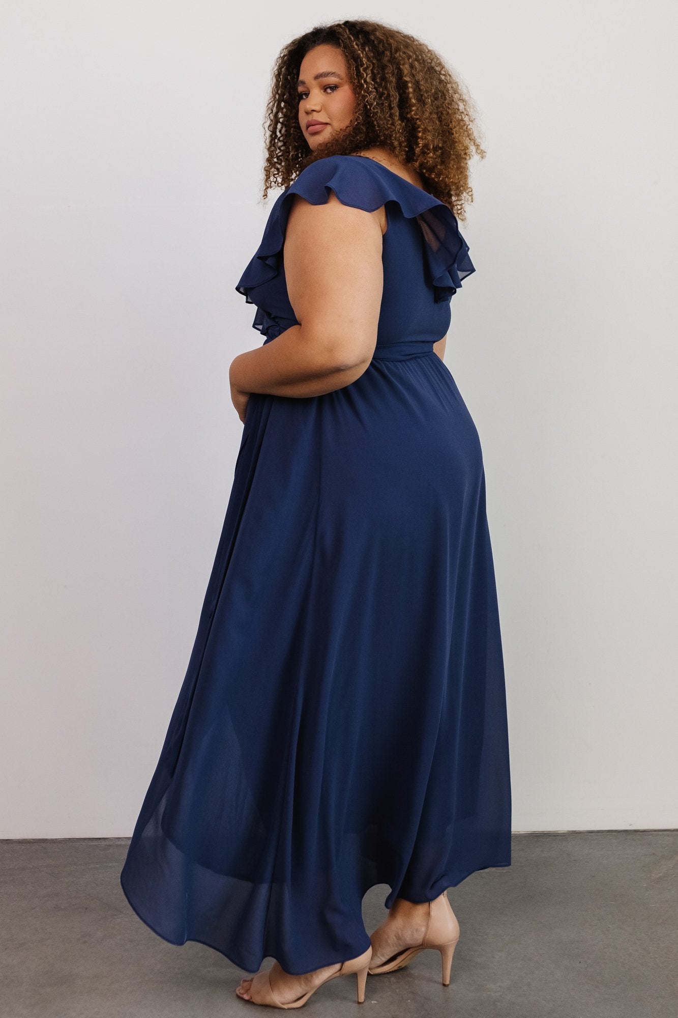 Katya Ruffle Maxi Dress | Navy - Baltic Born