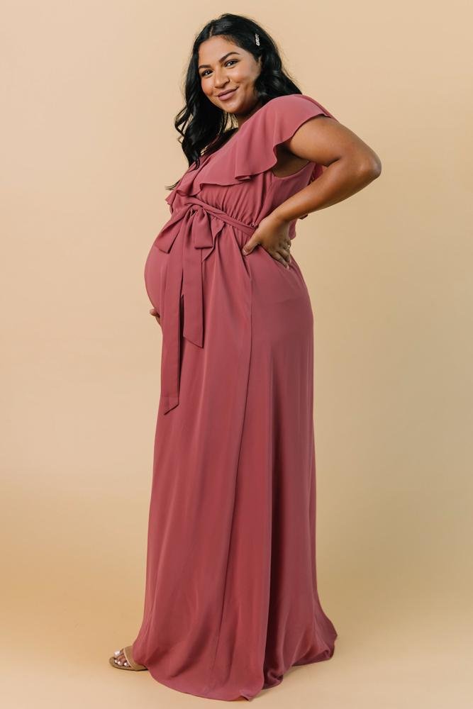 Katya Ruffle Maxi Dress | Rosewood - Baltic Born