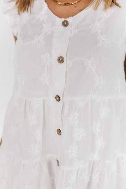 Kayla Button Up Short Dress | Off White - Baltic Born