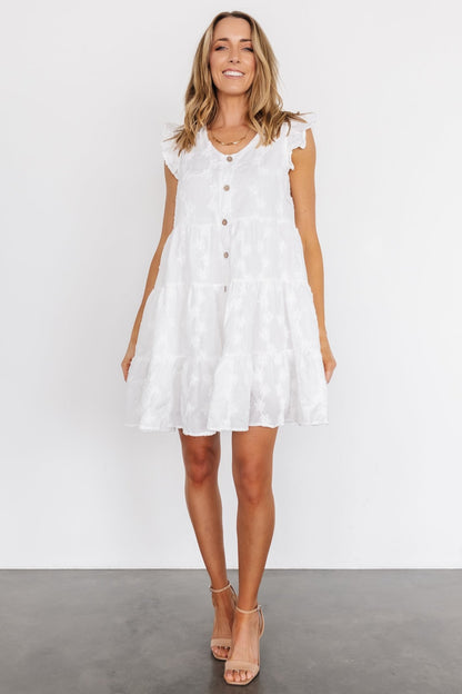 Kayla Button Up Short Dress | Off White - Baltic Born