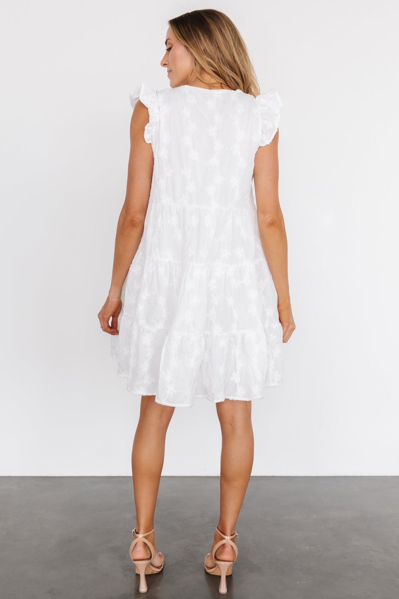 Kayla Button Up Short Dress | Off White - Baltic Born