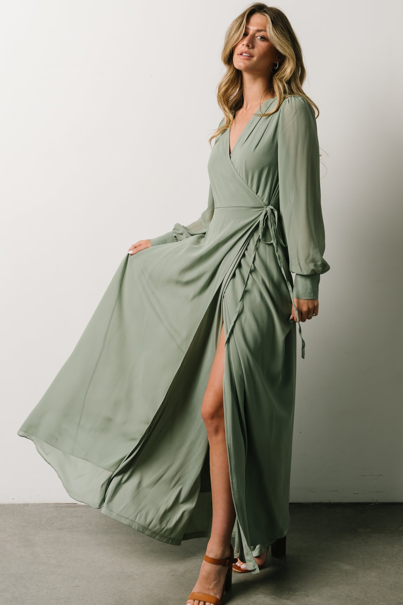 Kelsey Wrap Dress | Dusty Sage - Baltic Born