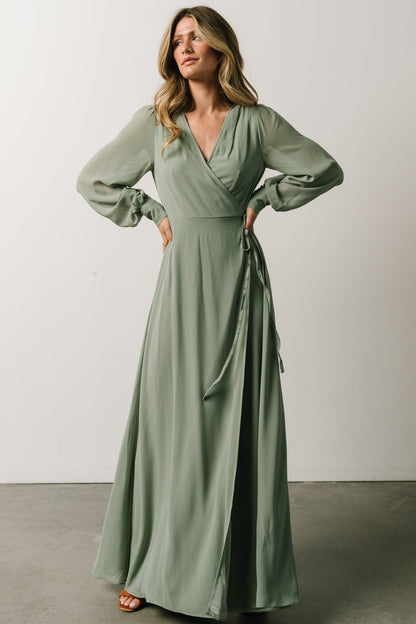 Kelsey Wrap Dress | Dusty Sage - Baltic Born