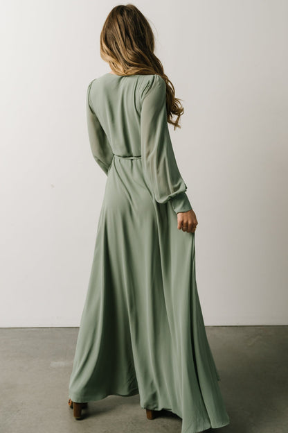 Kelsey Wrap Dress | Dusty Sage - Baltic Born