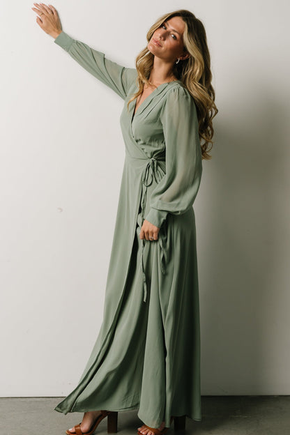 Kelsey Wrap Dress | Dusty Sage - Baltic Born