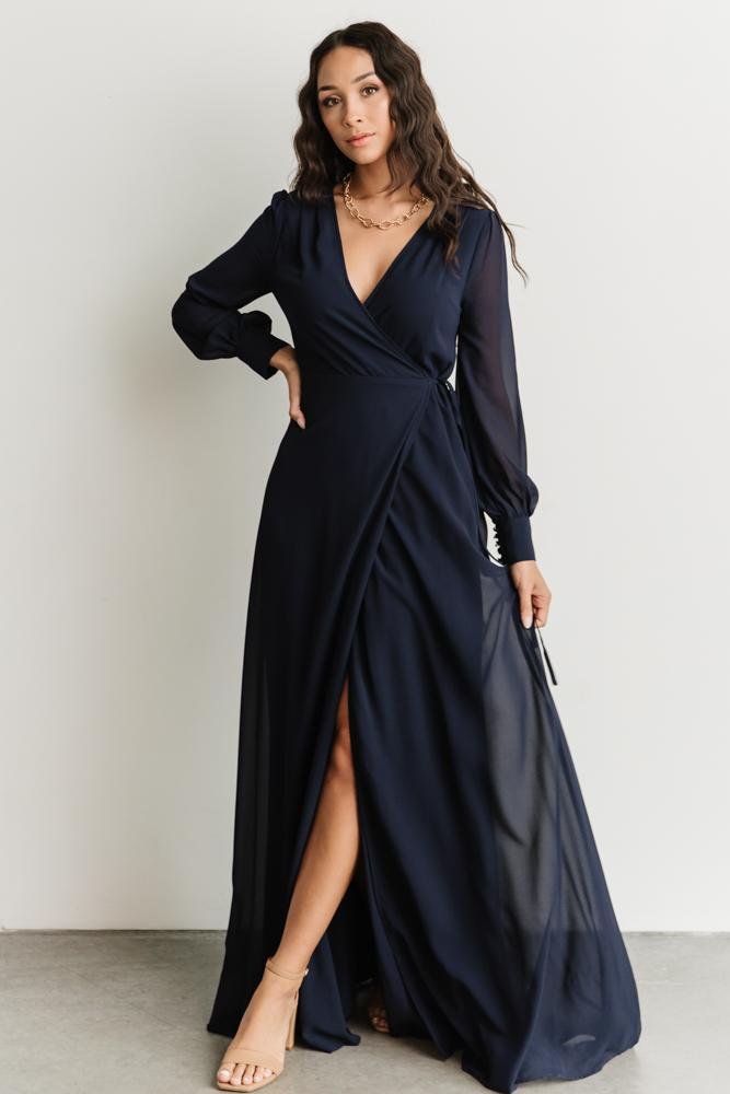 Kelsey Wrap Dress | Navy - Baltic Born