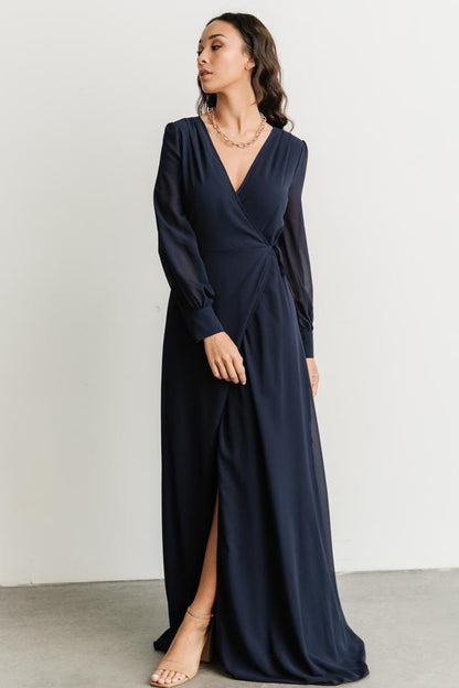 Kelsey Wrap Dress | Navy - Baltic Born