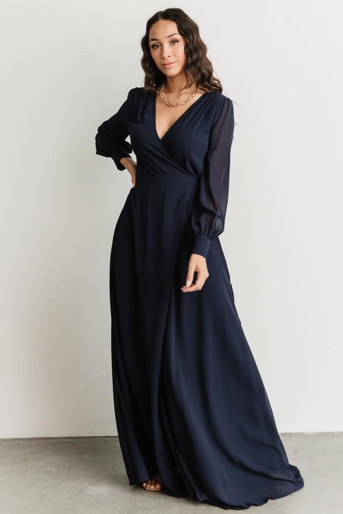 Kelsey Wrap Dress | Navy - Baltic Born