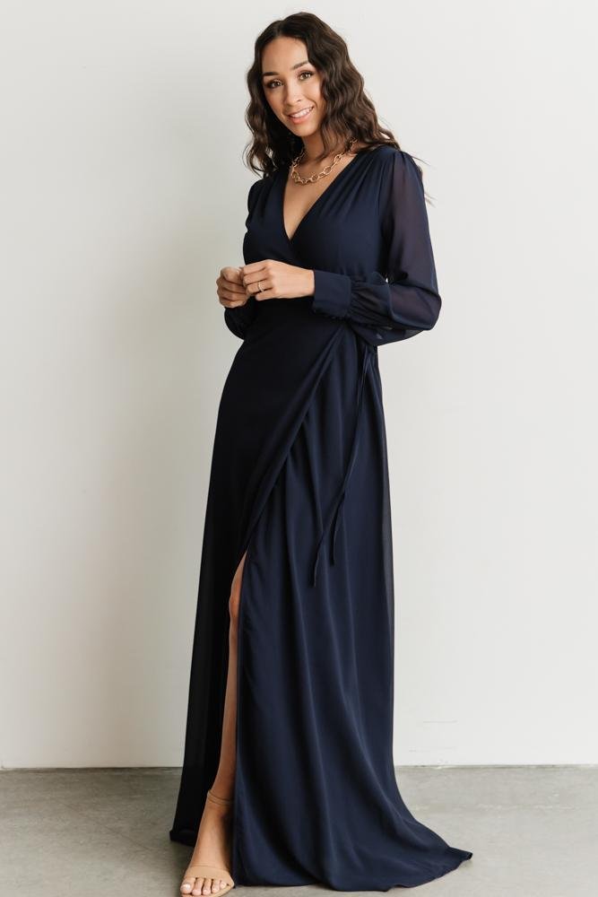 Kelsey Wrap Dress | Navy - Baltic Born