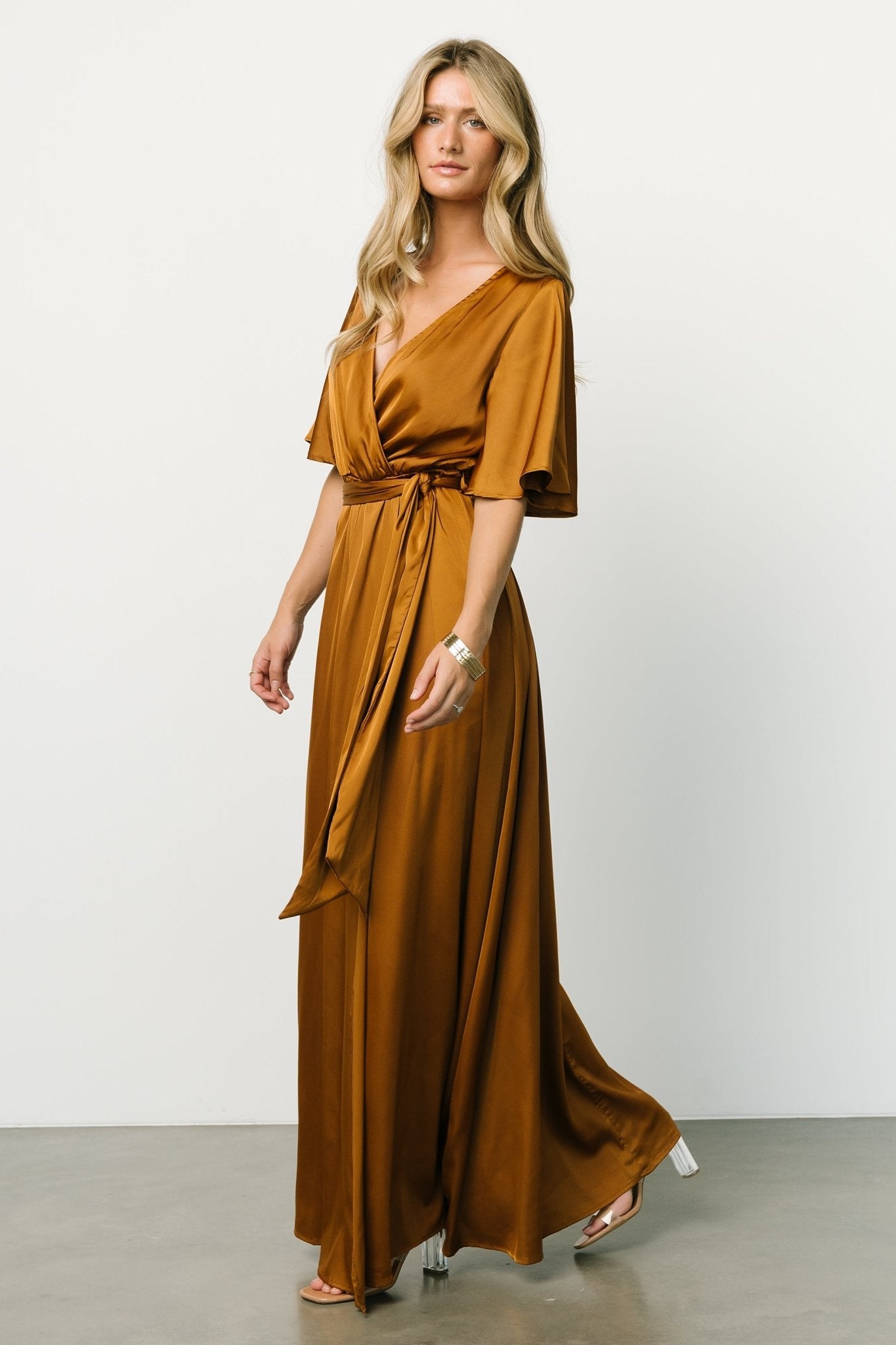 Kensington Satin Maxi Dress | Copper | Baltic Born