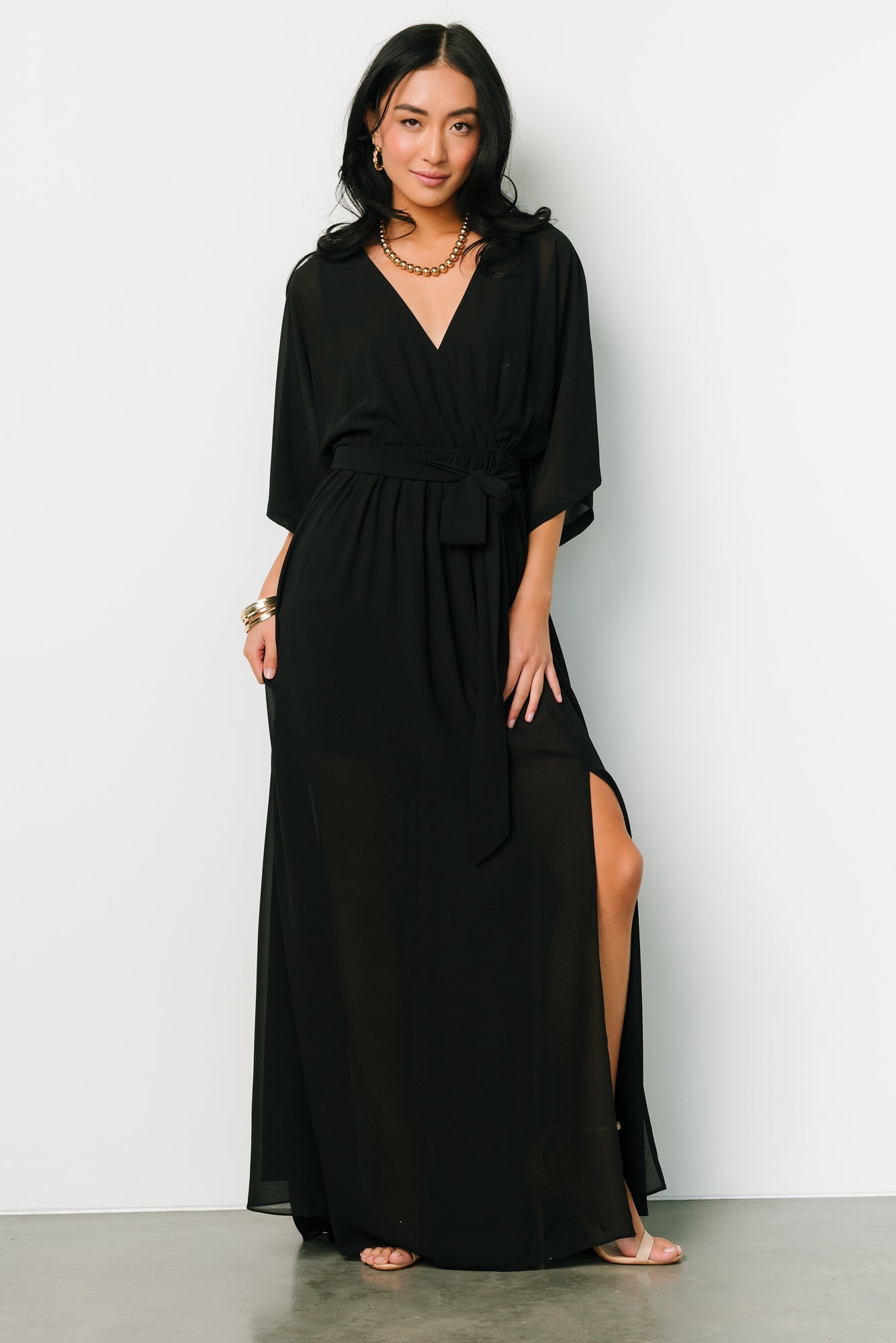 Kia Kimono Maxi Dress | Black - Baltic Born