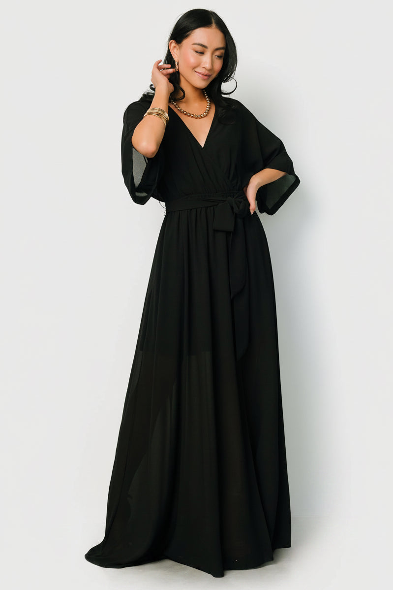 Baltic Born Womens Kia Kimono Maxi Dress | Black