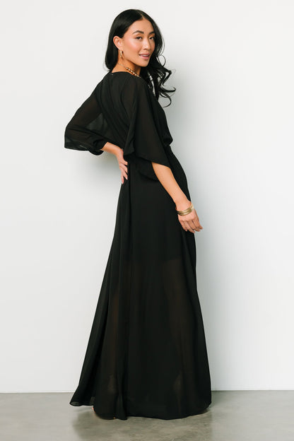 Kia Kimono Maxi Dress | Black - Baltic Born