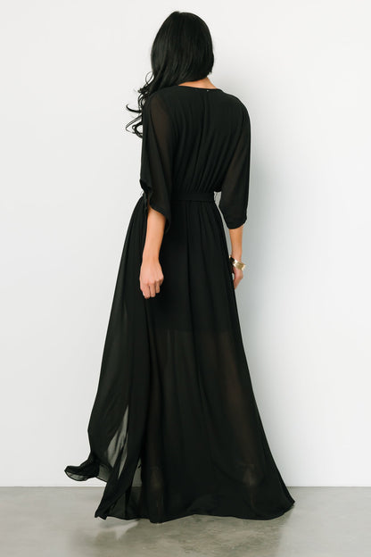 Kia Kimono Maxi Dress | Black - Baltic Born