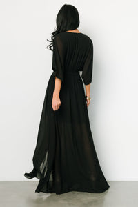 Kia Kimono Maxi Dress | Black | Baltic Born