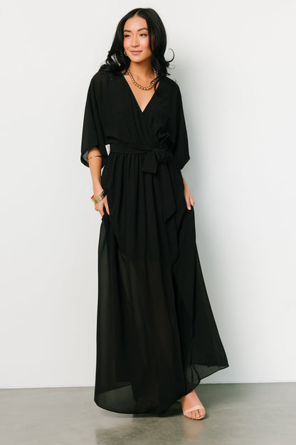 Kia Kimono Maxi Dress | Black - Baltic Born