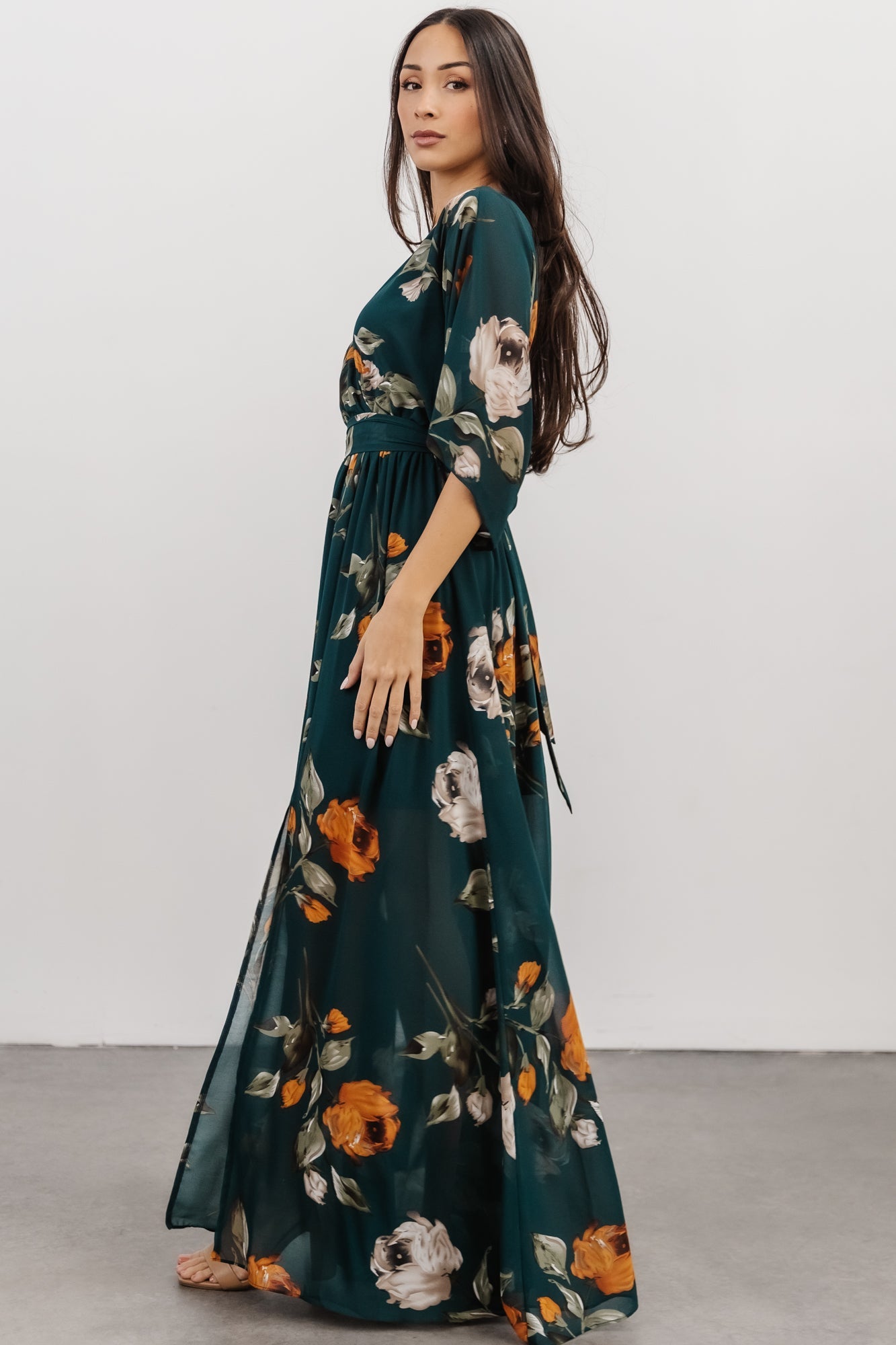 Kia Kimono Maxi Dress | Deep Topaz Floral - Baltic Born