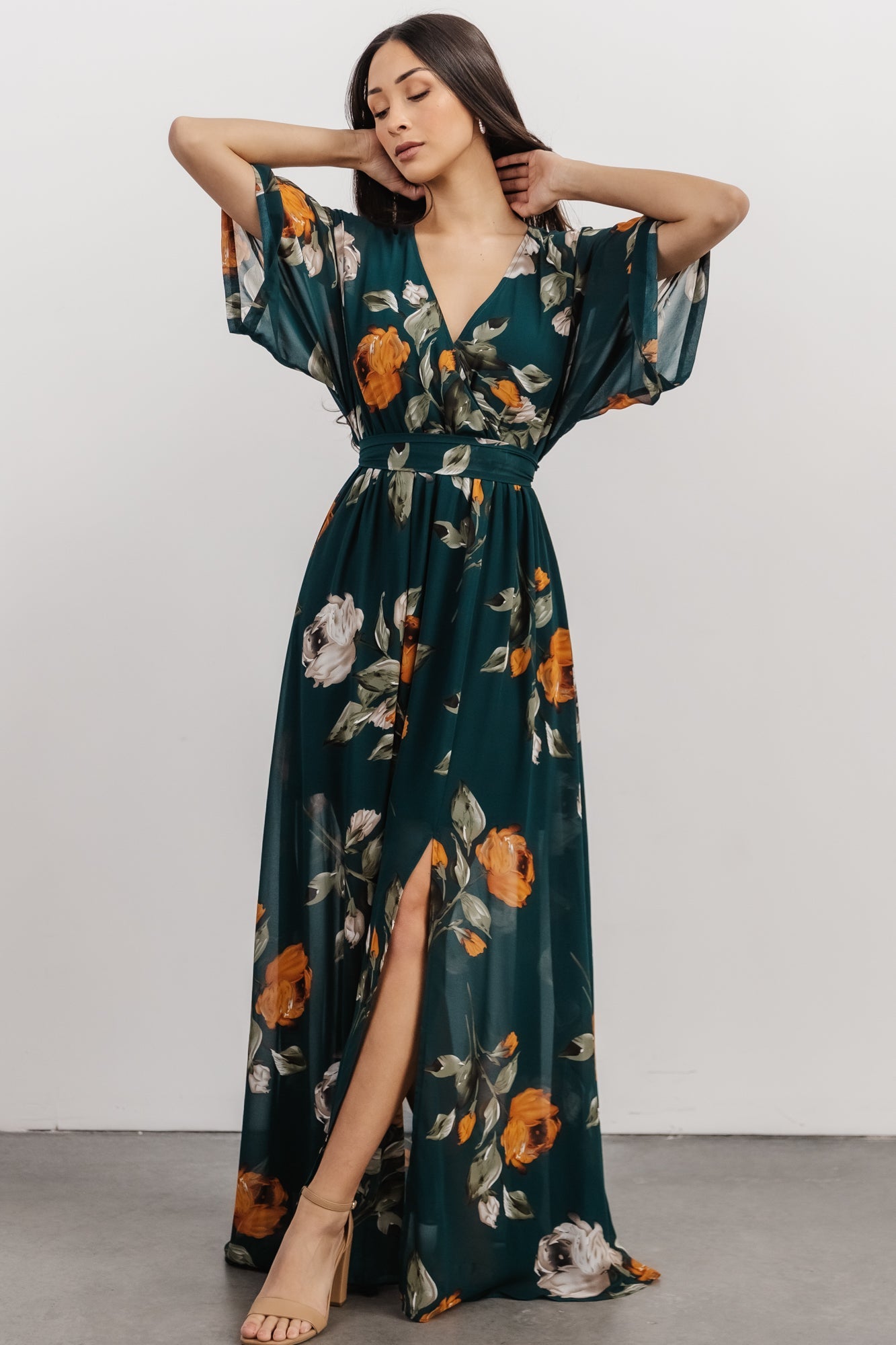 Kia Kimono Maxi Dress | Deep Topaz Floral - Baltic Born