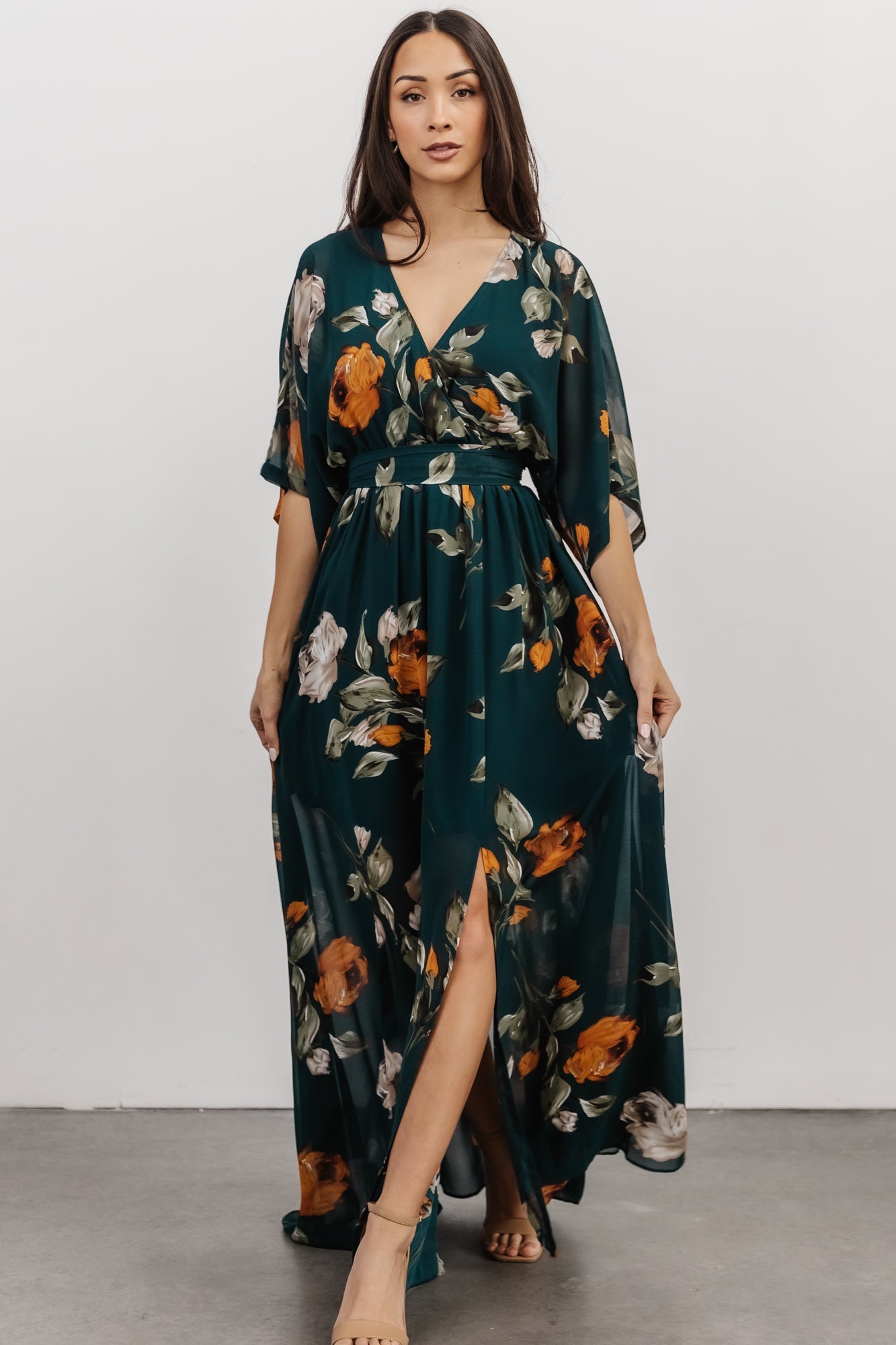 Kia Kimono Maxi Dress | Deep Topaz Floral - Baltic Born