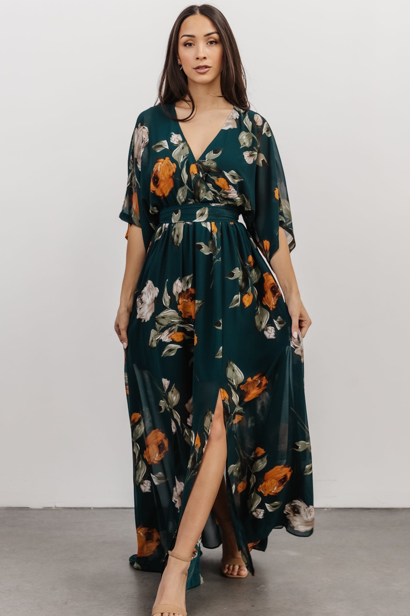 Kia Kimono Maxi Dress | Deep Topaz Floral | Baltic Born
