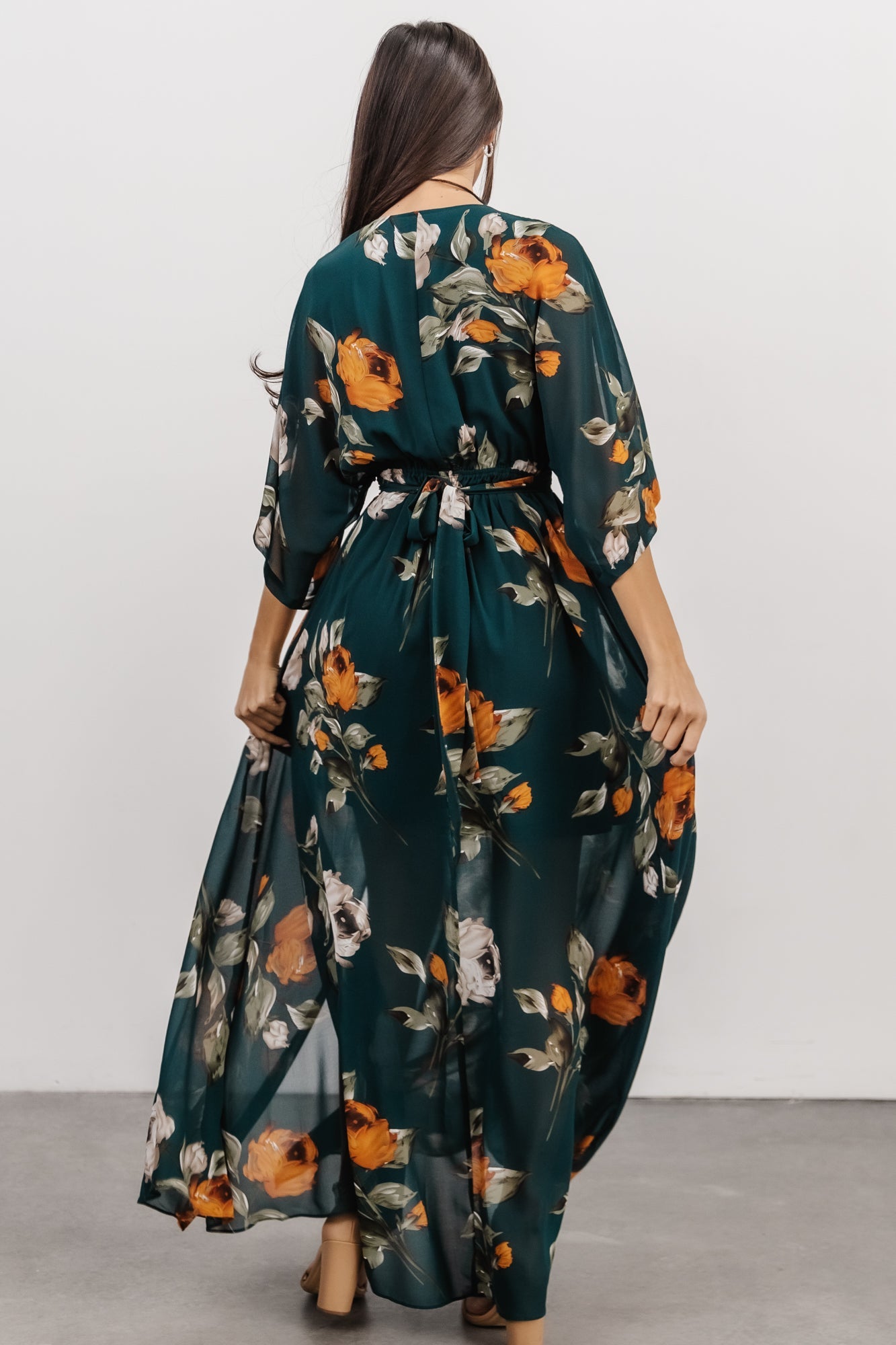 Kia Kimono Maxi Dress | Deep Topaz Floral - Baltic Born