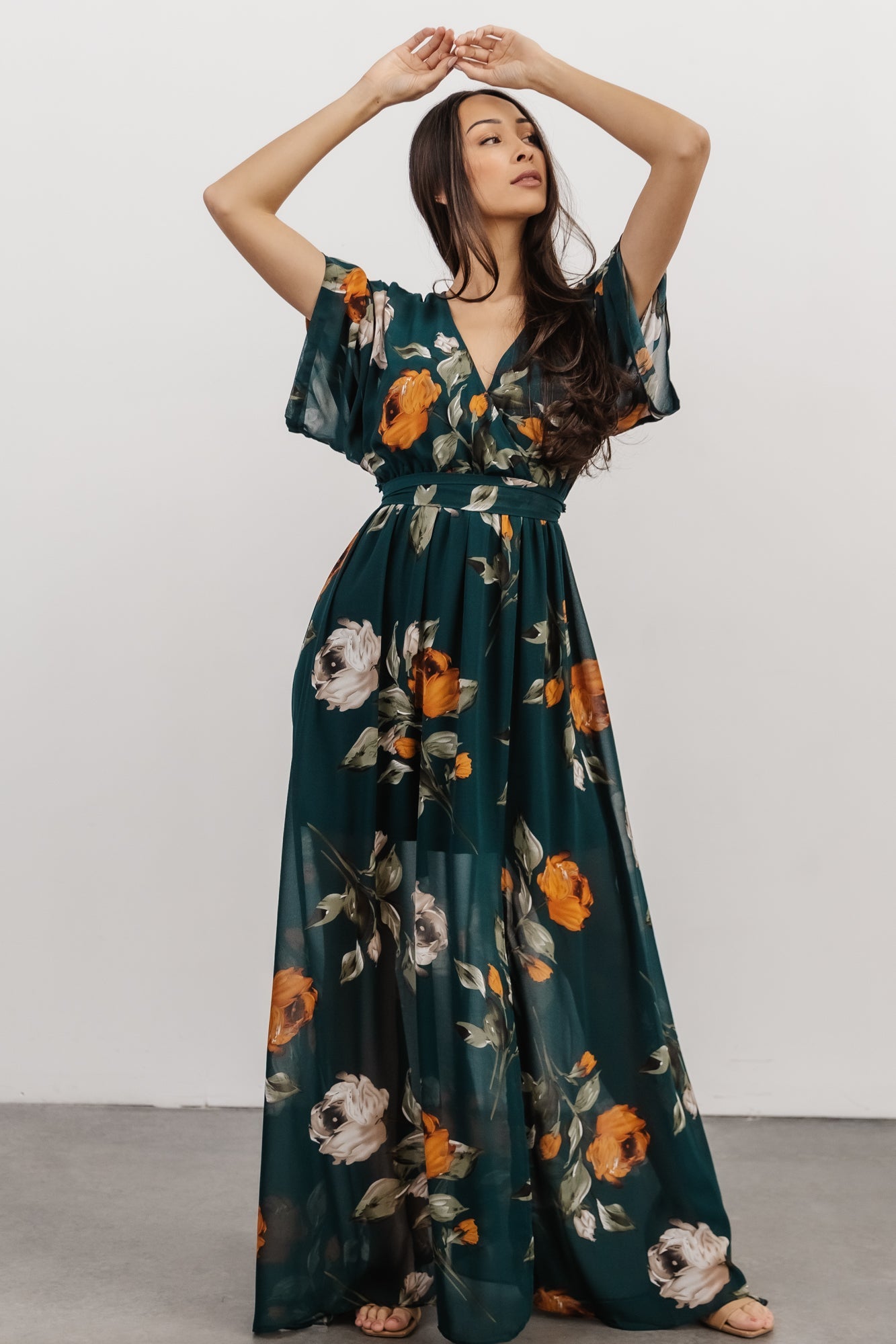 Kia Kimono Maxi Dress | Deep Topaz Floral | Baltic Born