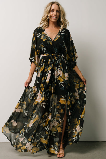 Kia Kimono Maxi Dress | Midnight Floral - Baltic Born