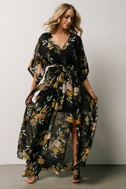 Kia Kimono Maxi Dress | Midnight Floral - Baltic Born