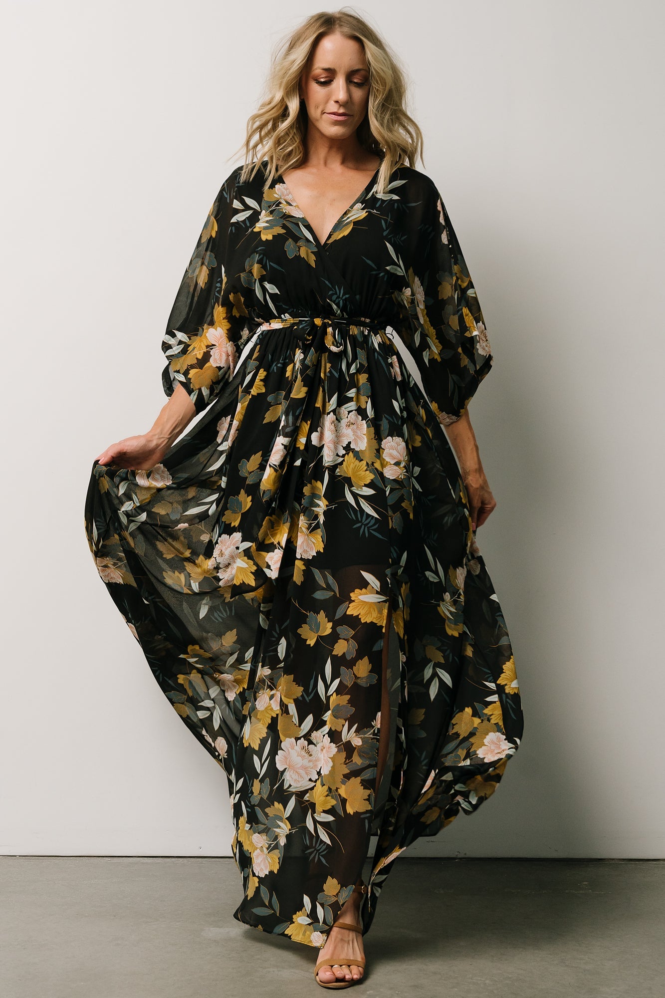 Kia Kimono Maxi Dress | Midnight Floral - Baltic Born