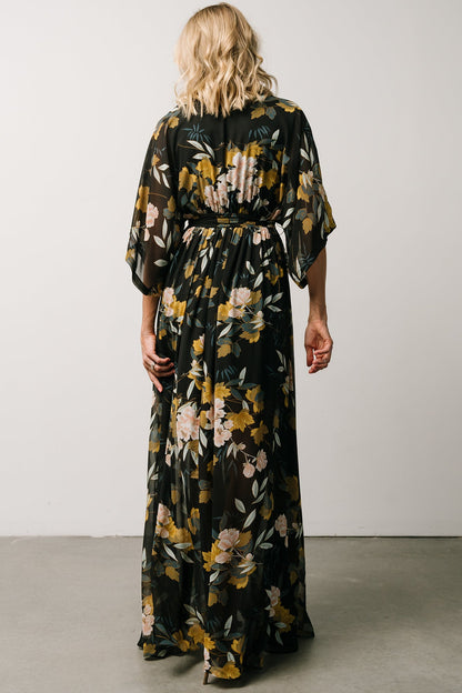 Kia Kimono Maxi Dress | Midnight Floral - Baltic Born