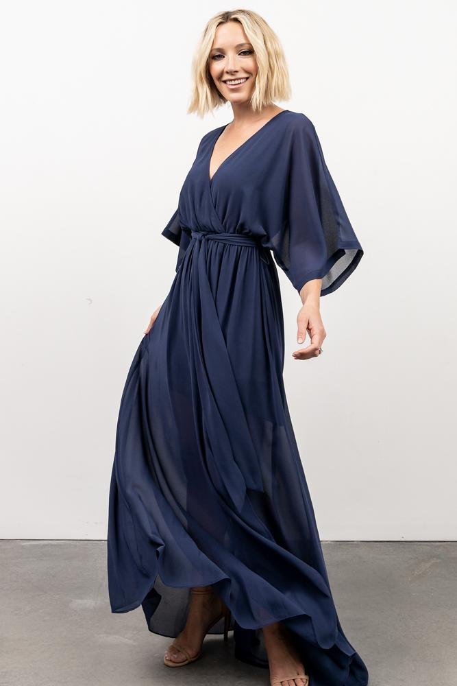 Kia Kimono Maxi Dress | Navy - Baltic Born