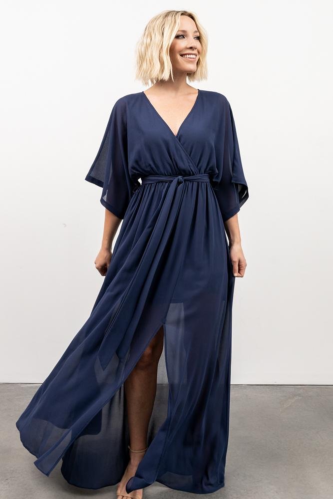 Kia Kimono Maxi Dress | Navy - Baltic Born