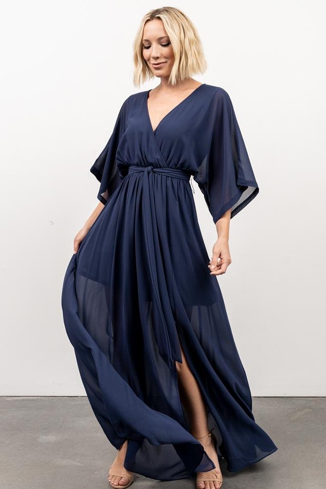 Kia Kimono Maxi Dress | Navy - Baltic Born