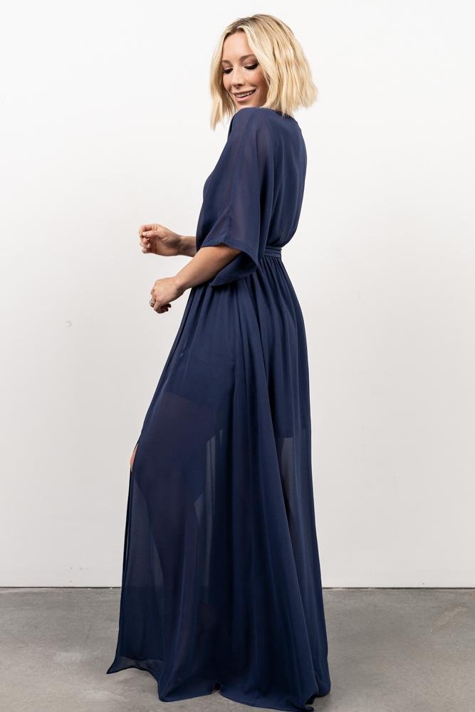 Kia Kimono Maxi Dress | Navy - Baltic Born