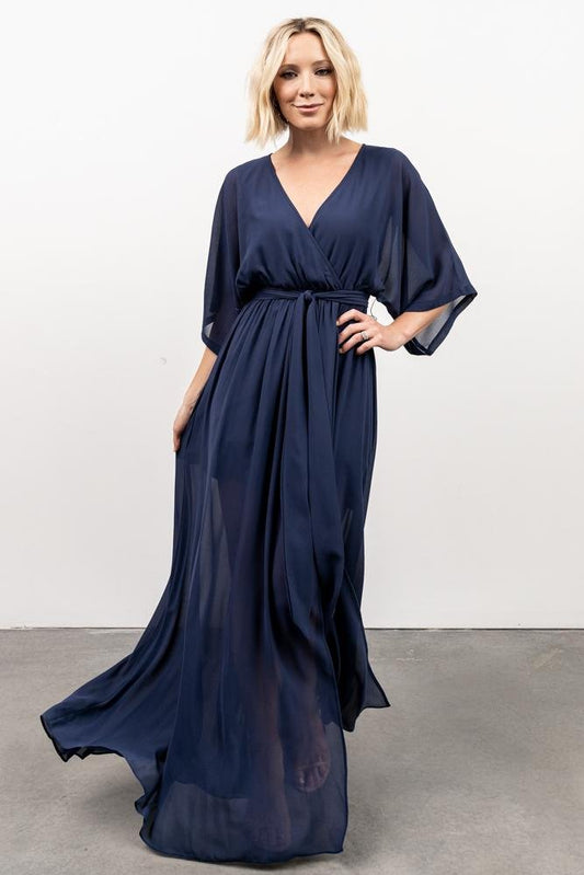 Kia Kimono Maxi Dress | Navy - Baltic Born