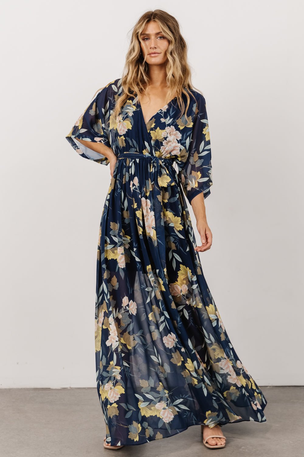 Kia Kimono Maxi Dress | Navy Floral | Baltic Born